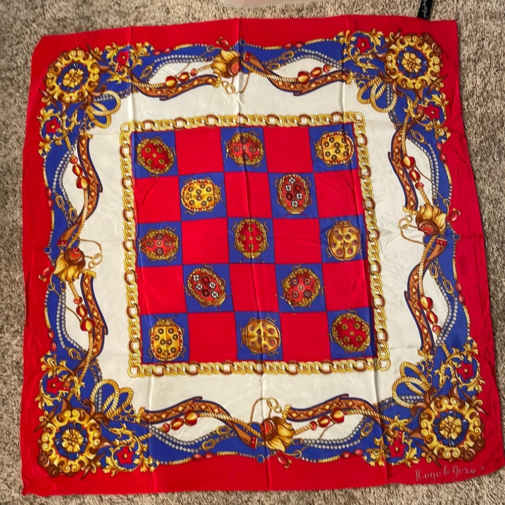 Vintage Rare Hugo le Gosse ladybug silk scarf